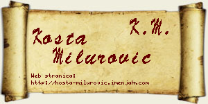 Kosta Milurović vizit kartica